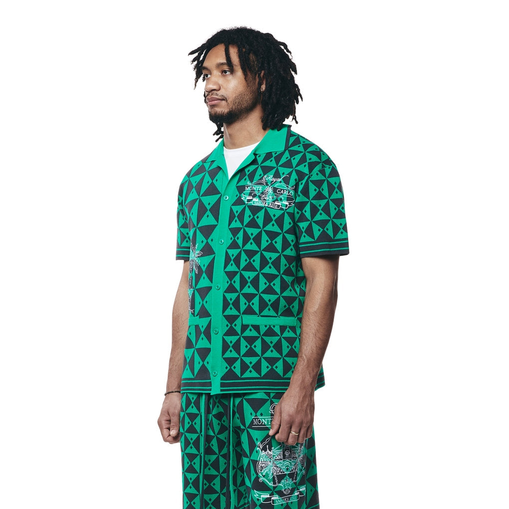 Smoke Rise Jacquard Knit Shirt - Green