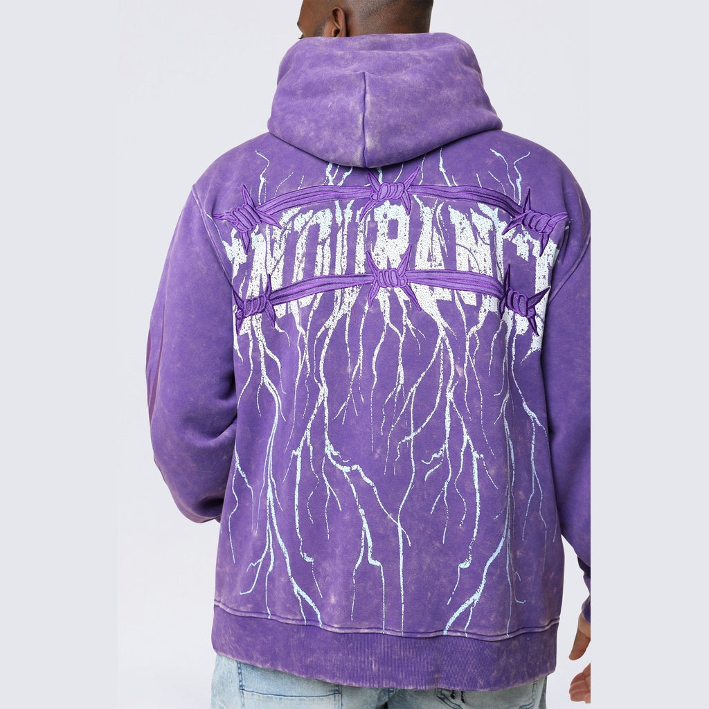 Smoke Rise Big and Tall Big and Tall - Dropped Shoulder 2-Fer Dystopian Hoodie - Prism Violet