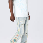 Straight Tapestry Embroidered Jeans