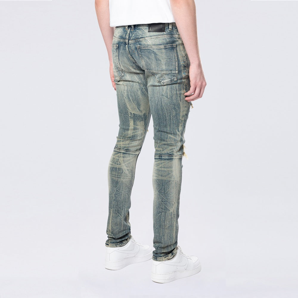 Slim Tapered Vintage Washed Jeans - Topaz Blue
