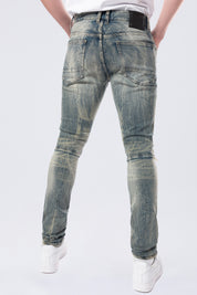 Slim Tapered Vintage Washed Jeans - Topaz Blue