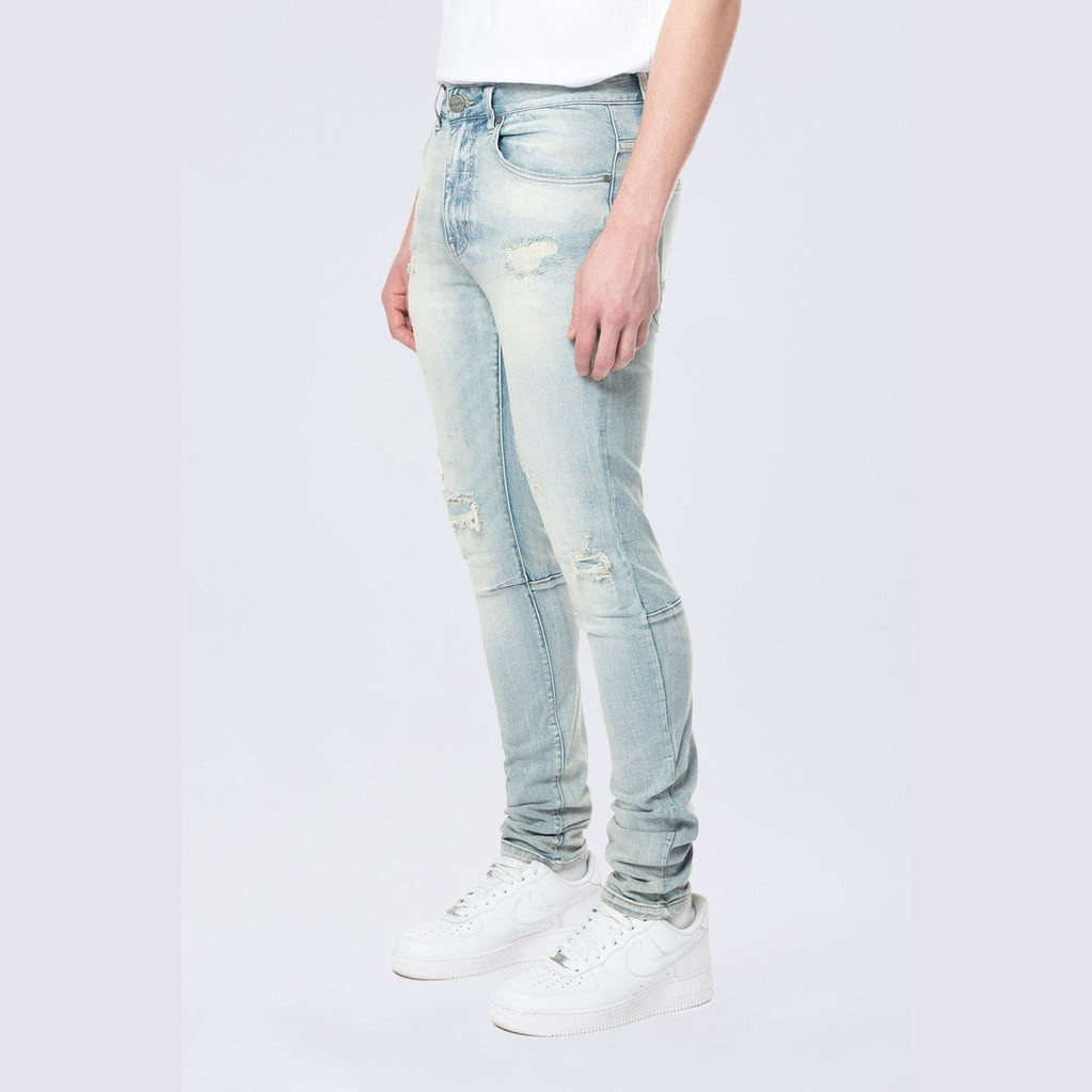 Smoke Rise Slim Tapered Vintage Washed Jeans - Elm Blue