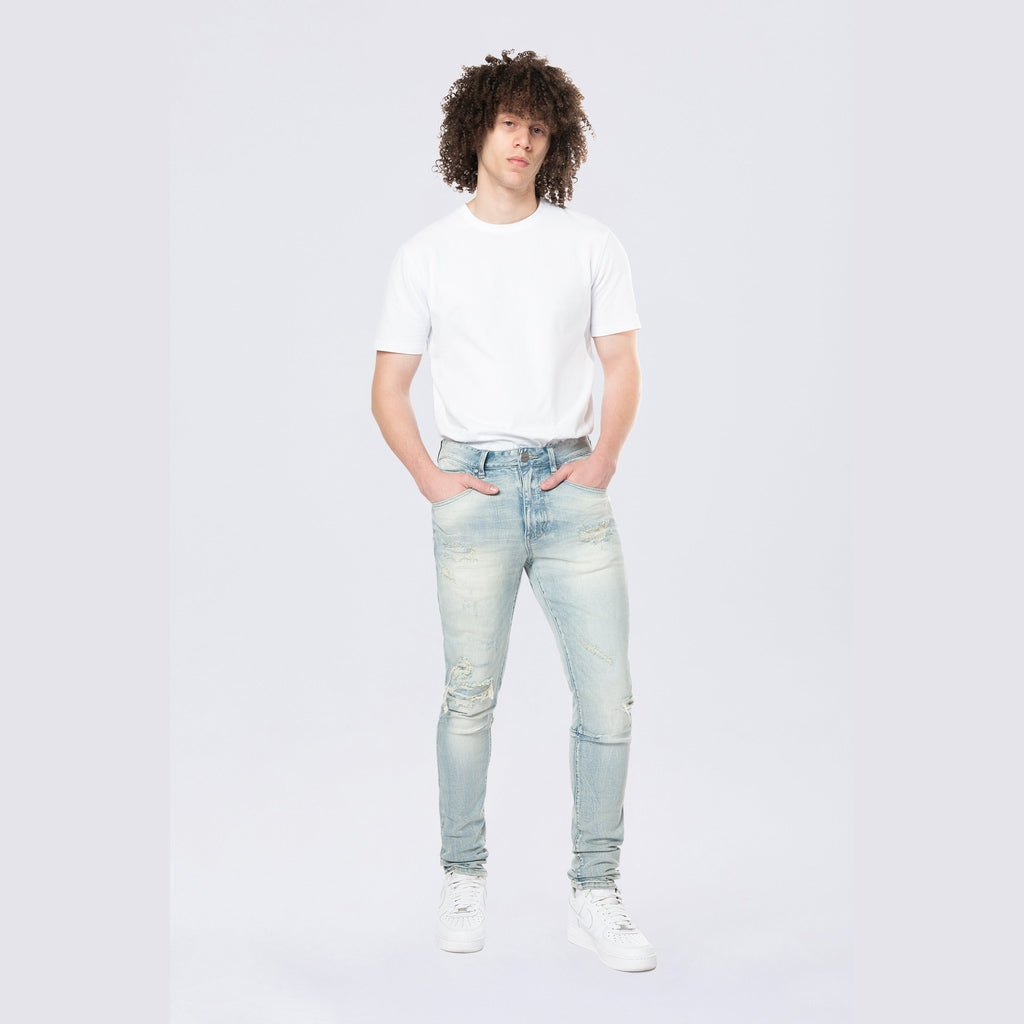 Smoke Rise Slim Tapered Vintage Washed Jeans - Elm Blue