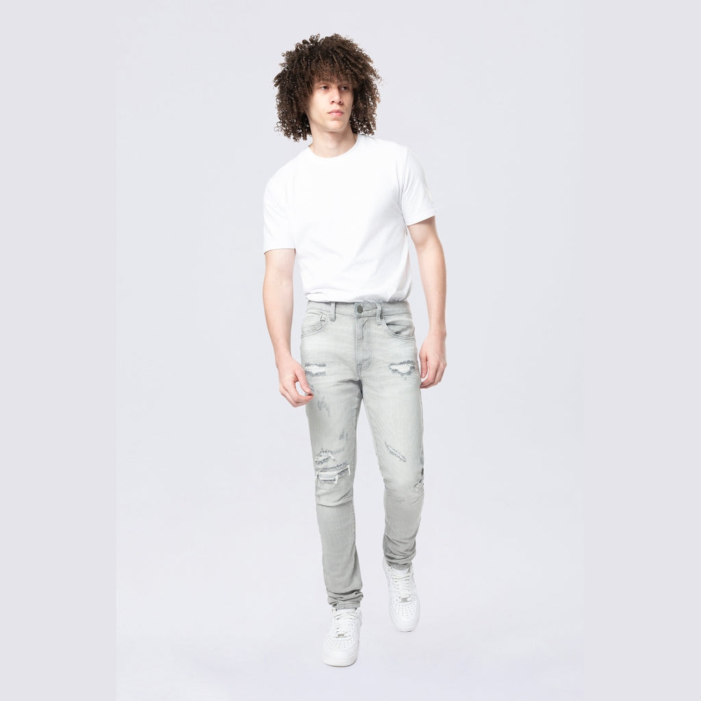 Smoke Rise Slim Tapered Vintage Washed Jeans - Cloud Grey