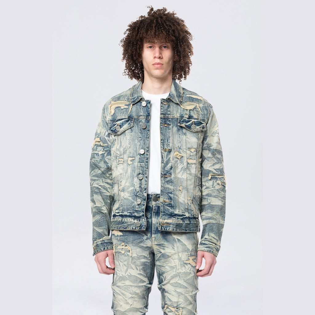 Smoke Rise Lightning Wash Denim Jacket - Blue Toast