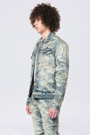 Lightning Wash Denim Jacket - Blue Toast