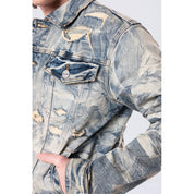 Smoke Rise Lightning Wash Denim Jacket - Blue Toast