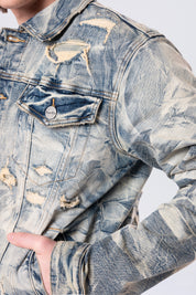 Lightning Wash Denim Jacket - Blue Toast