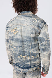 Lightning Wash Denim Jacket - Blue Toast