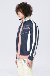 Colorblock Windbreaker Jacket - Navy