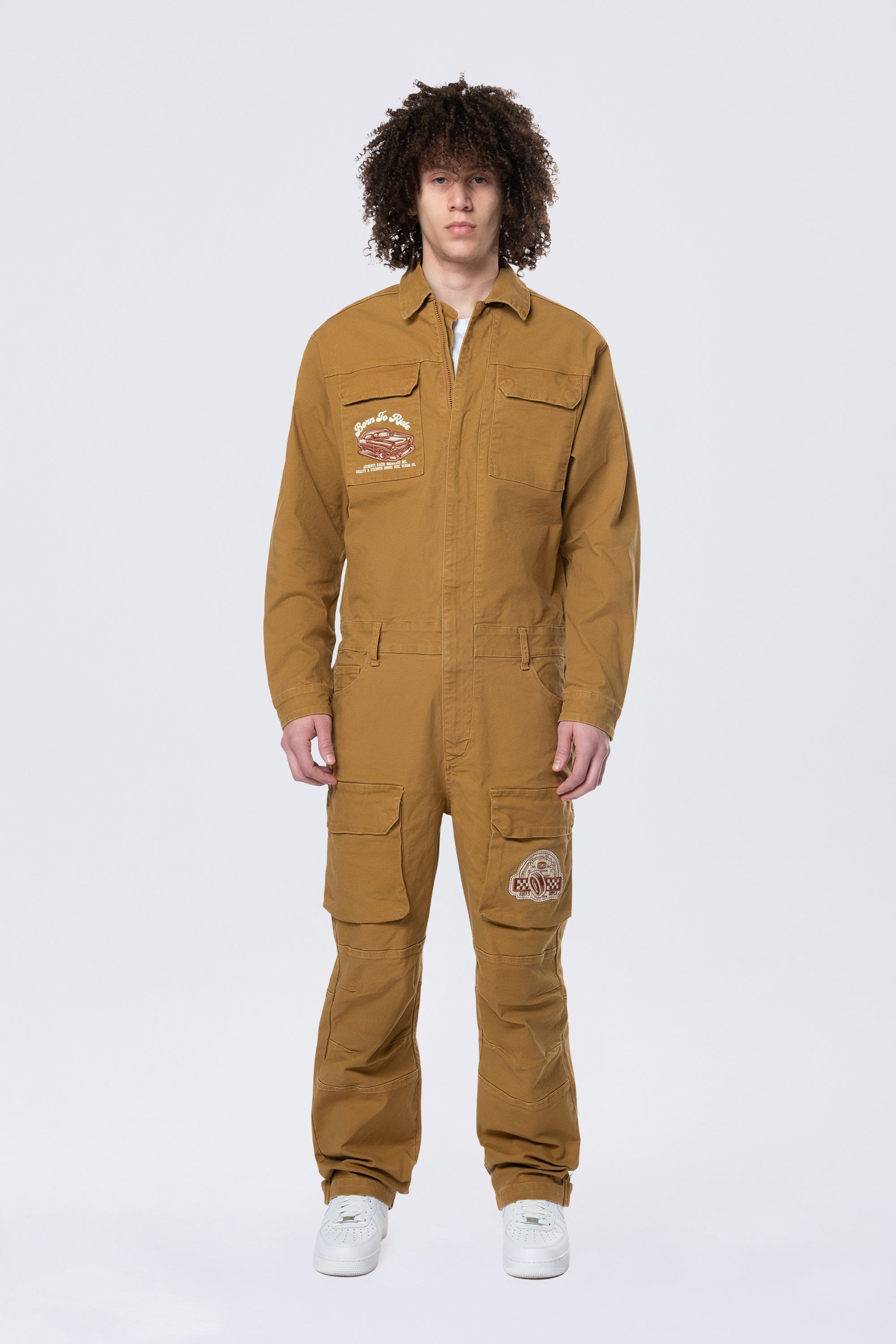 Pitstop Canvas Jumpsuit - Timber