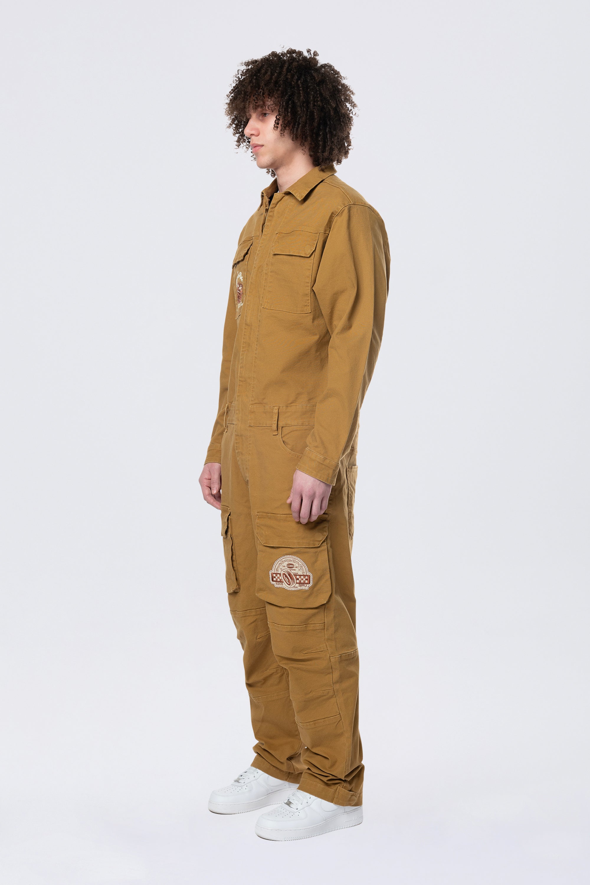 Pitstop Canvas Jumpsuit - Timber