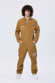 Pitstop Canvas Jumpsuit - Timber