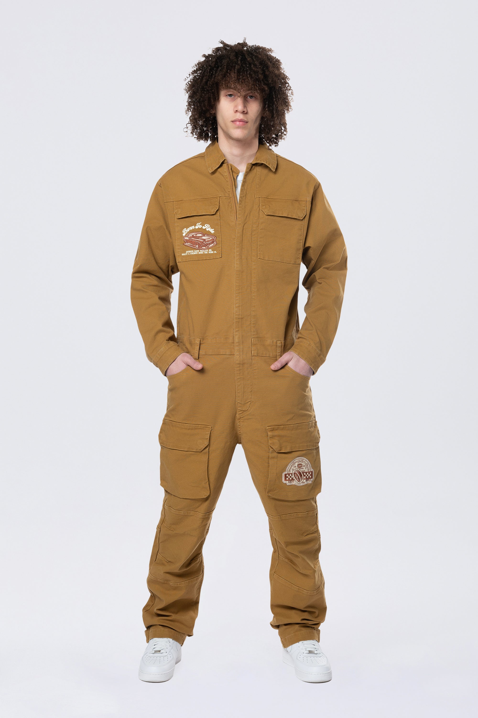 Pitstop Canvas Jumpsuit - Timber