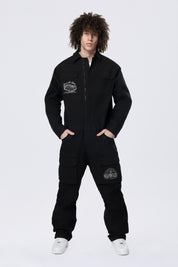 Pitstop Canvas Jumpsuit - Black