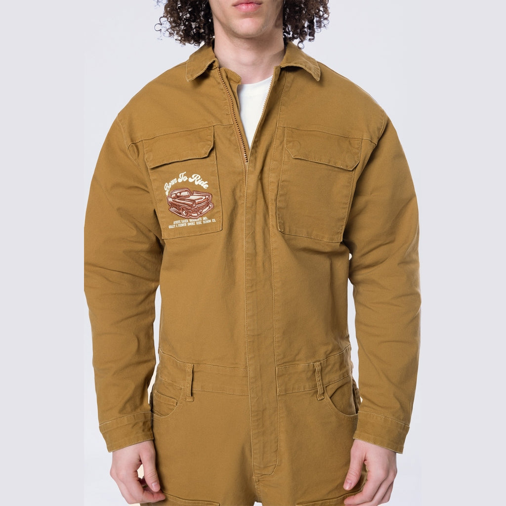 Smoke Rise Pitstop Canvas Jumpsuit - Timber