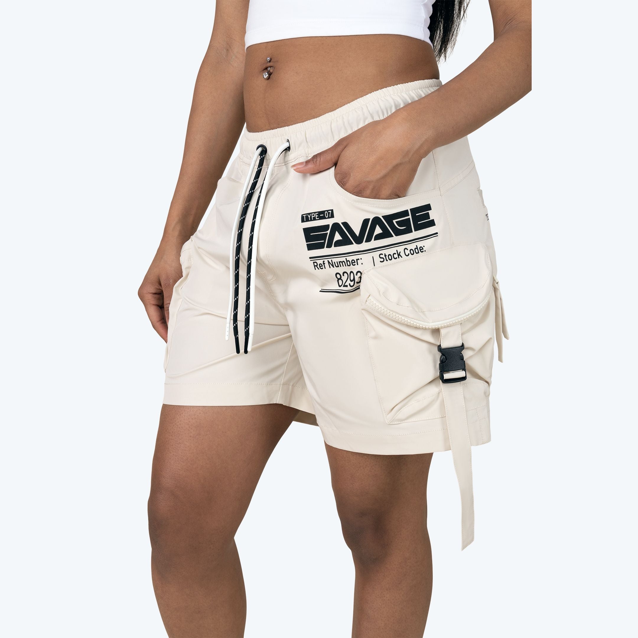 Slouched Utility Windbreaker Shorts