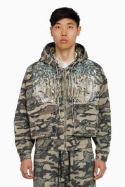 Sacred Dawn Hooded Bomber Jacket - Arden Camo