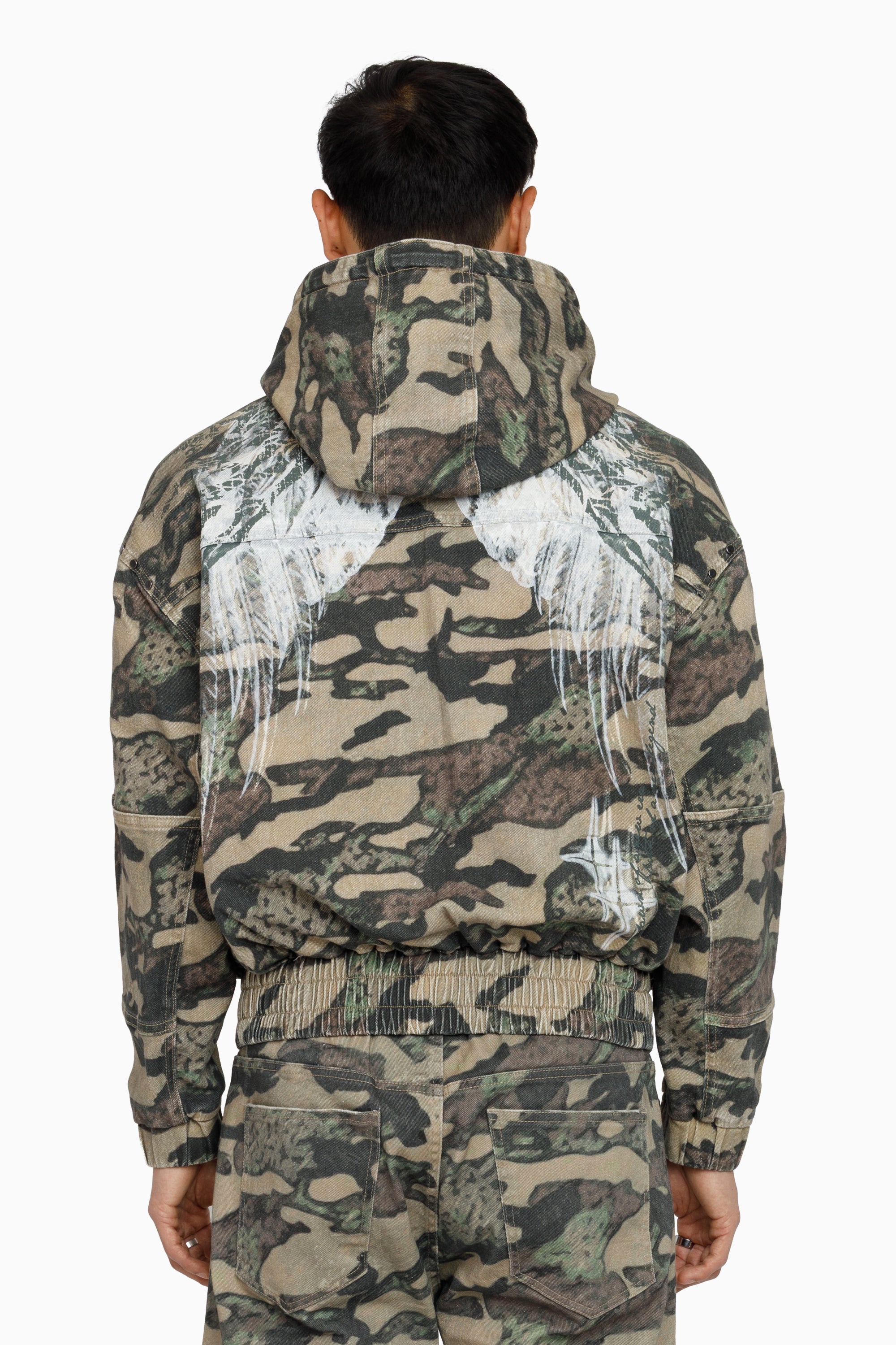 Sacred Dawn Hooded Bomber Jacket - Arden Camo