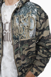 Sacred Dawn Hooded Bomber Jacket - Arden Camo