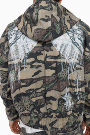 Sacred Dawn Hooded Bomber Jacket - Arden Camo