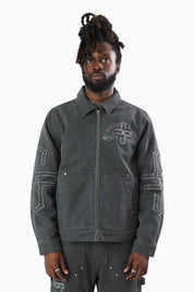 Blessed With Faith Canvas Jacket - Asphalt
