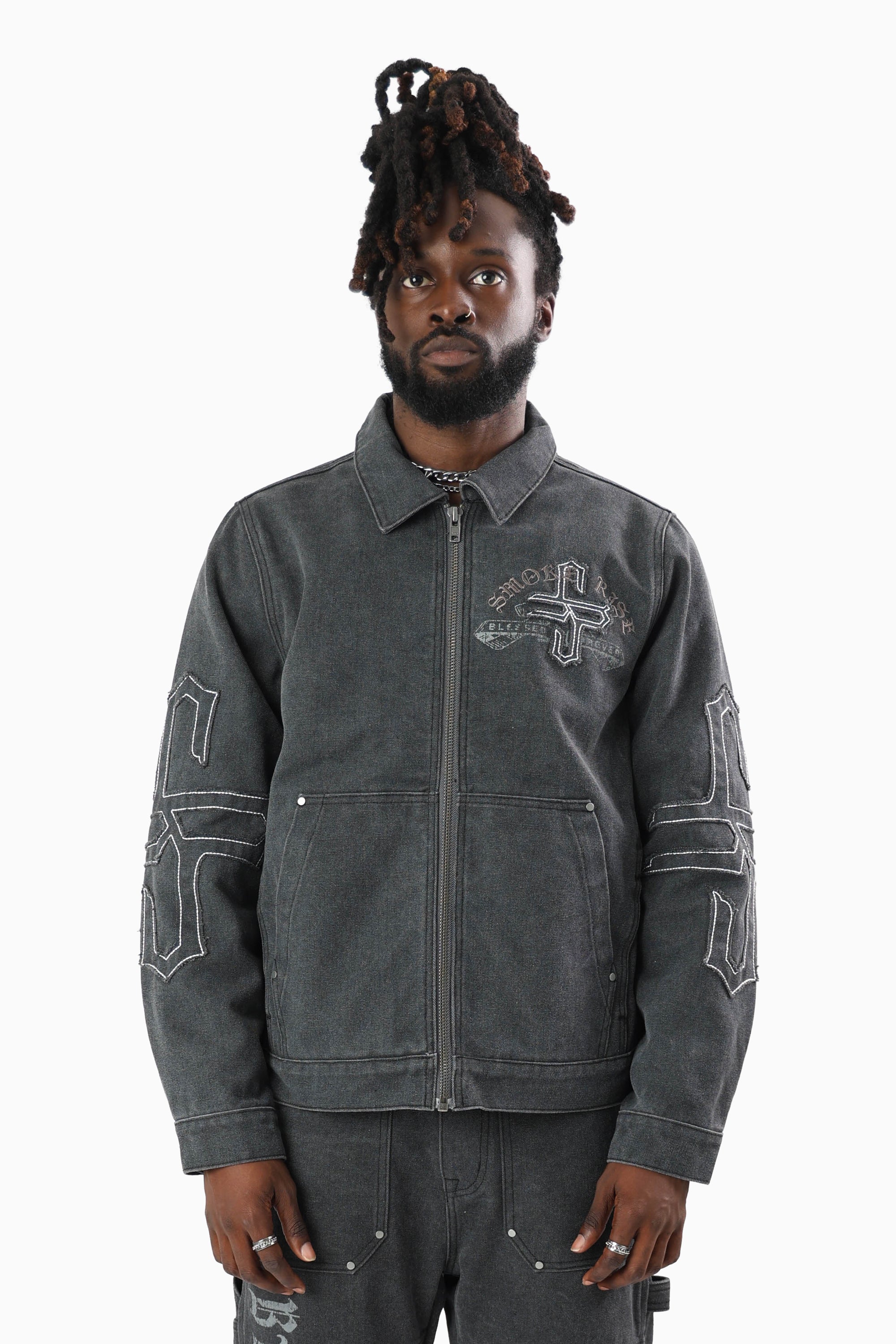Blessed With Faith Canvas Jacket - Asphalt