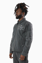 Blessed With Faith Canvas Jacket - Asphalt