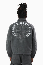 Blessed With Faith Canvas Jacket - Asphalt