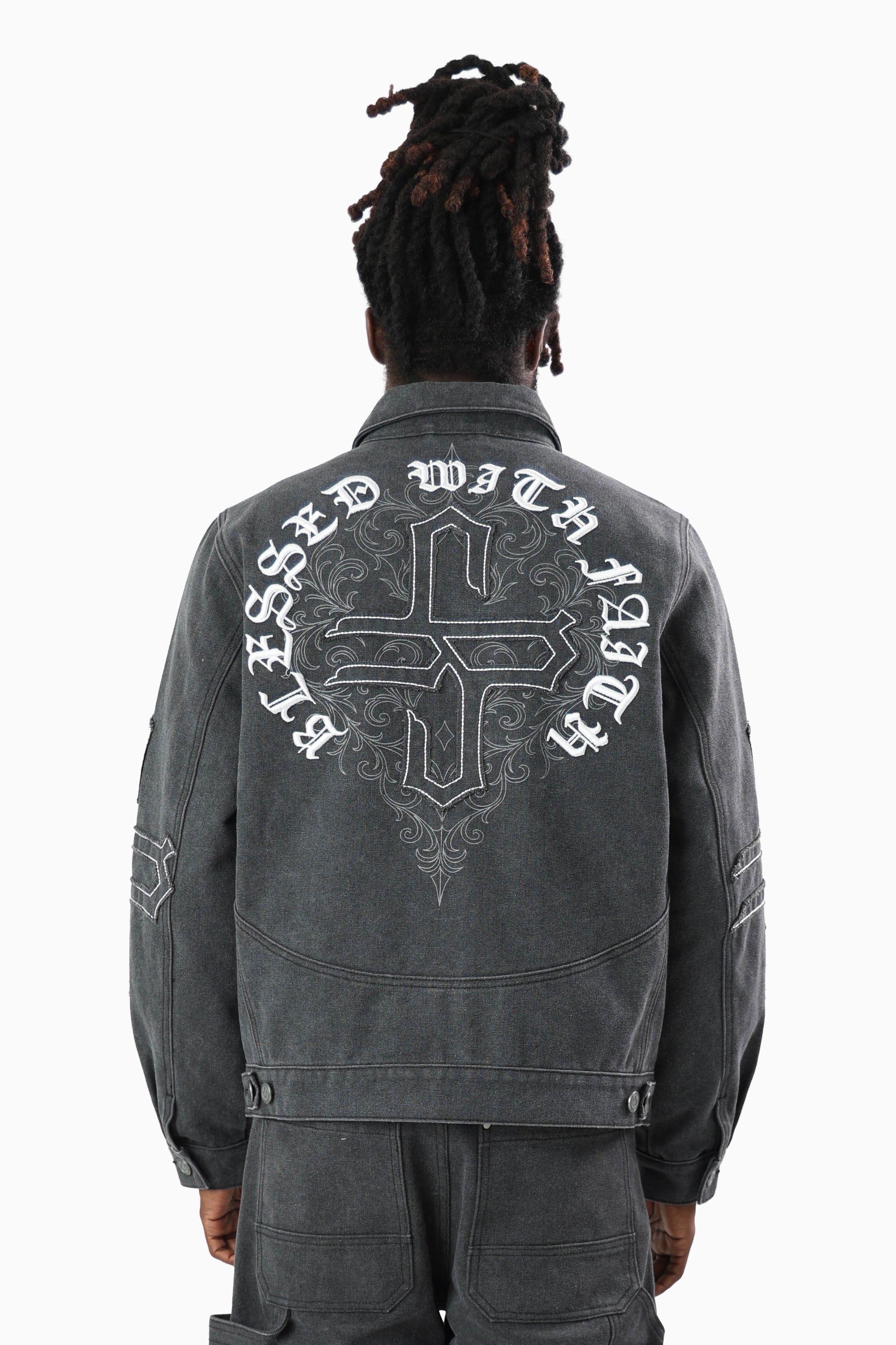 Blessed With Faith Canvas Jacket - Asphalt