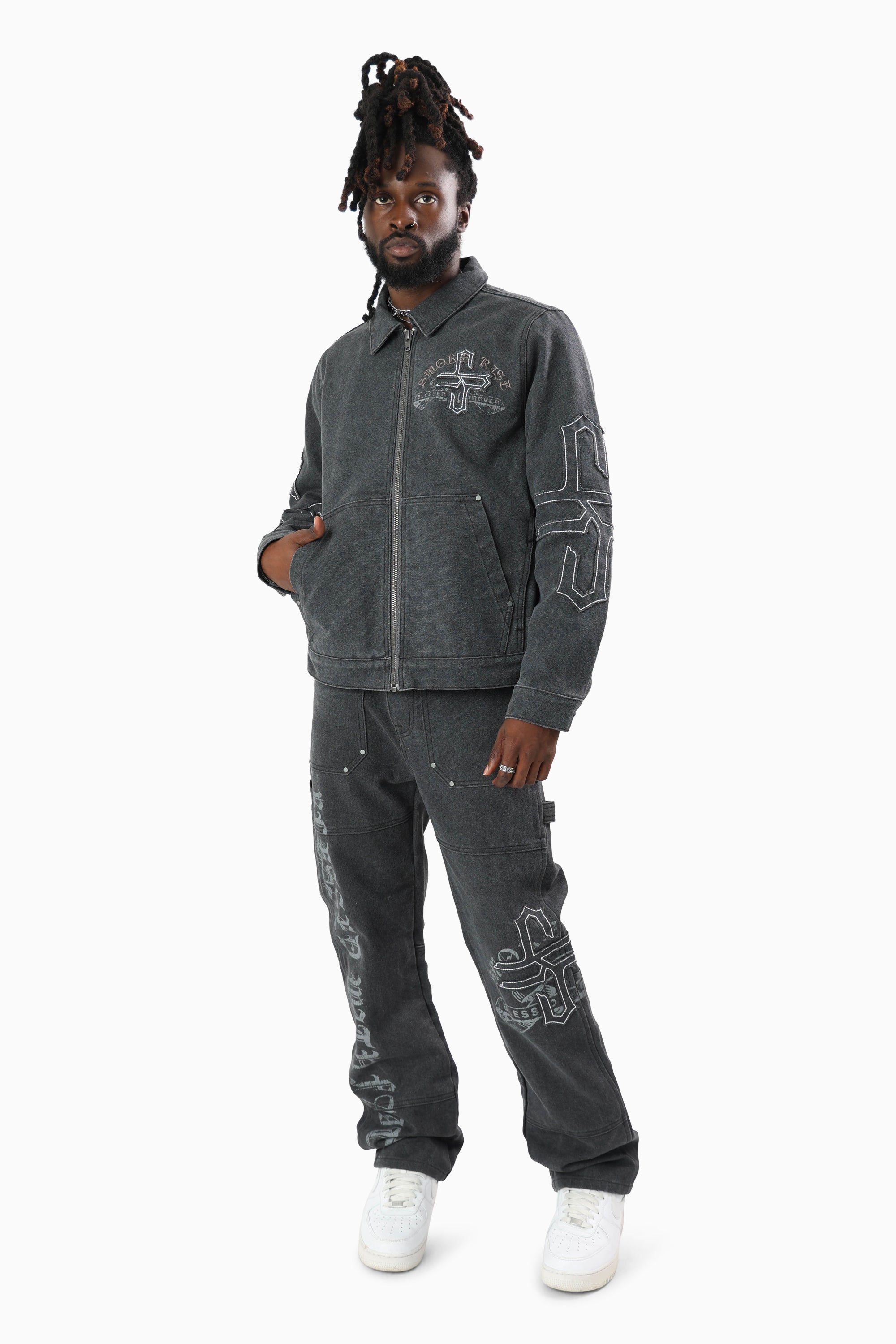 Blessed With Faith Canvas Jacket - Asphalt