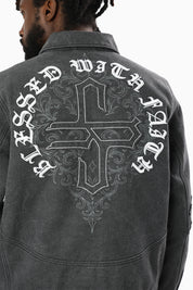 Blessed With Faith Canvas Jacket - Asphalt
