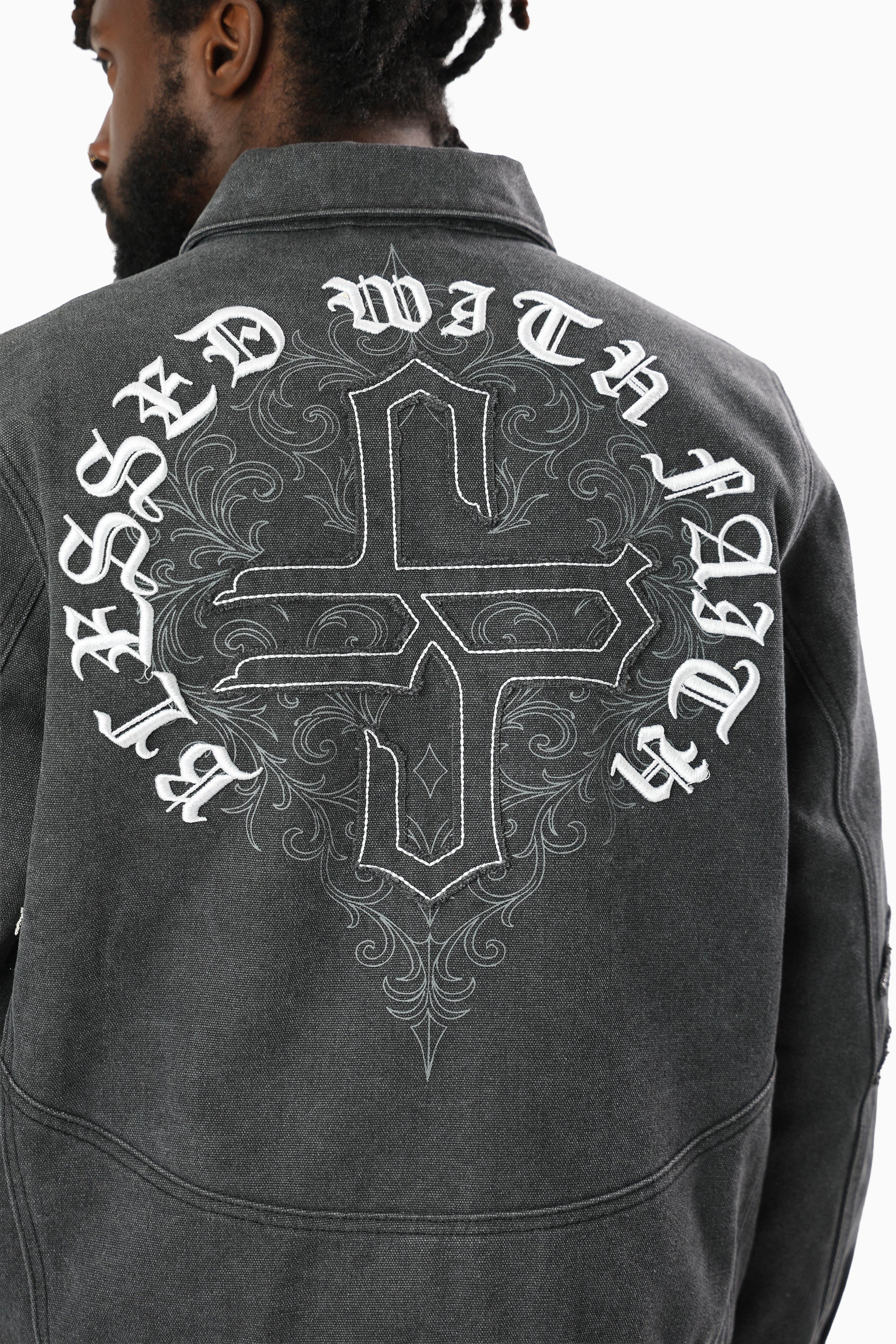 Blessed With Faith Canvas Jacket - Asphalt