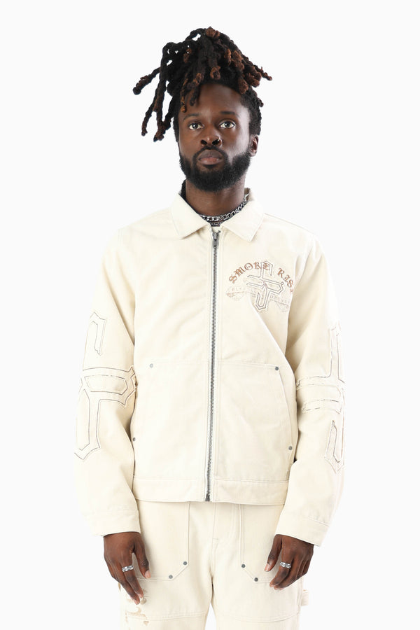 Blessed With Faith Canvas Jacket - Rainy Day