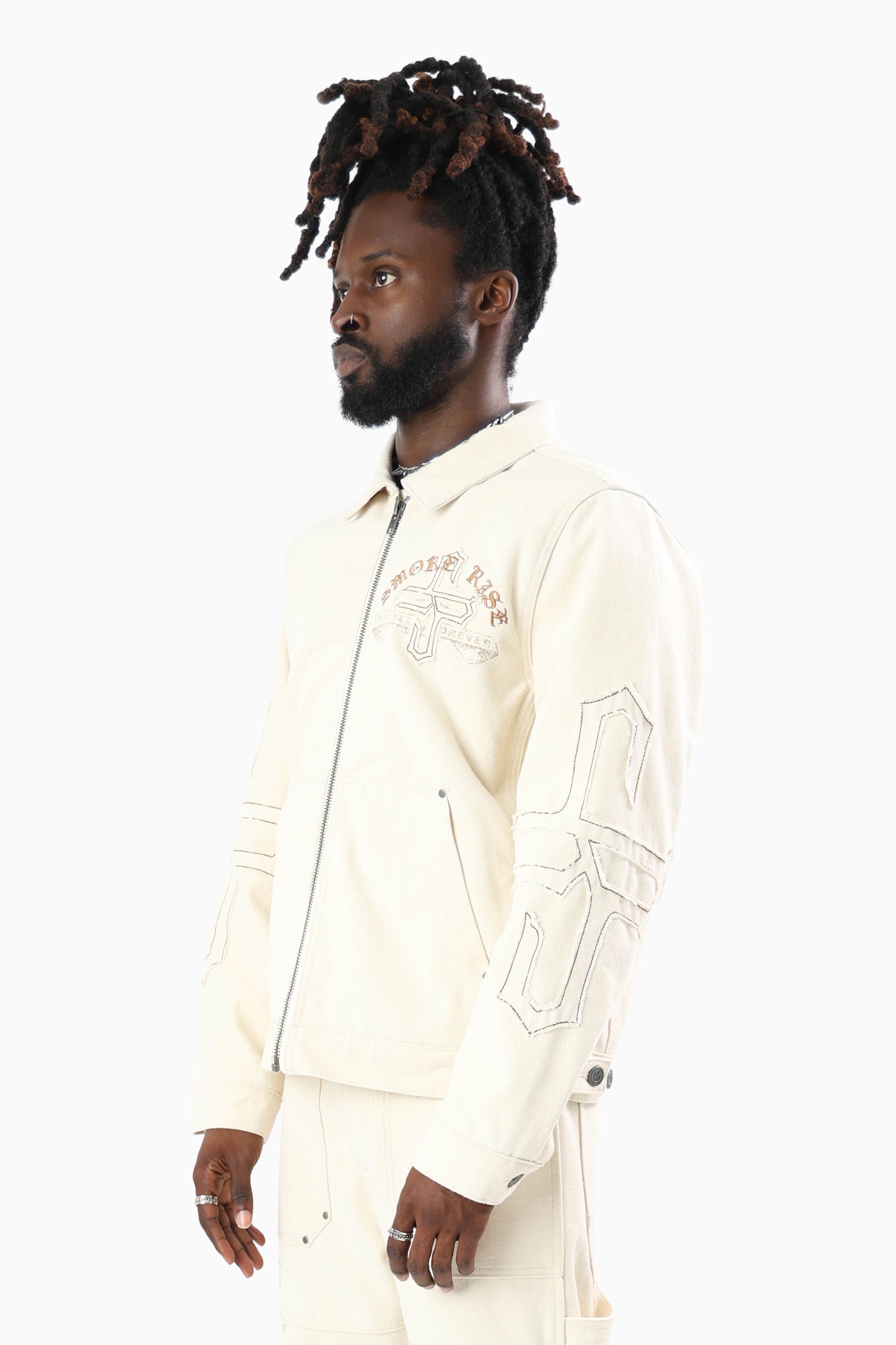 Blessed With Faith Canvas Jacket - Rainy Day