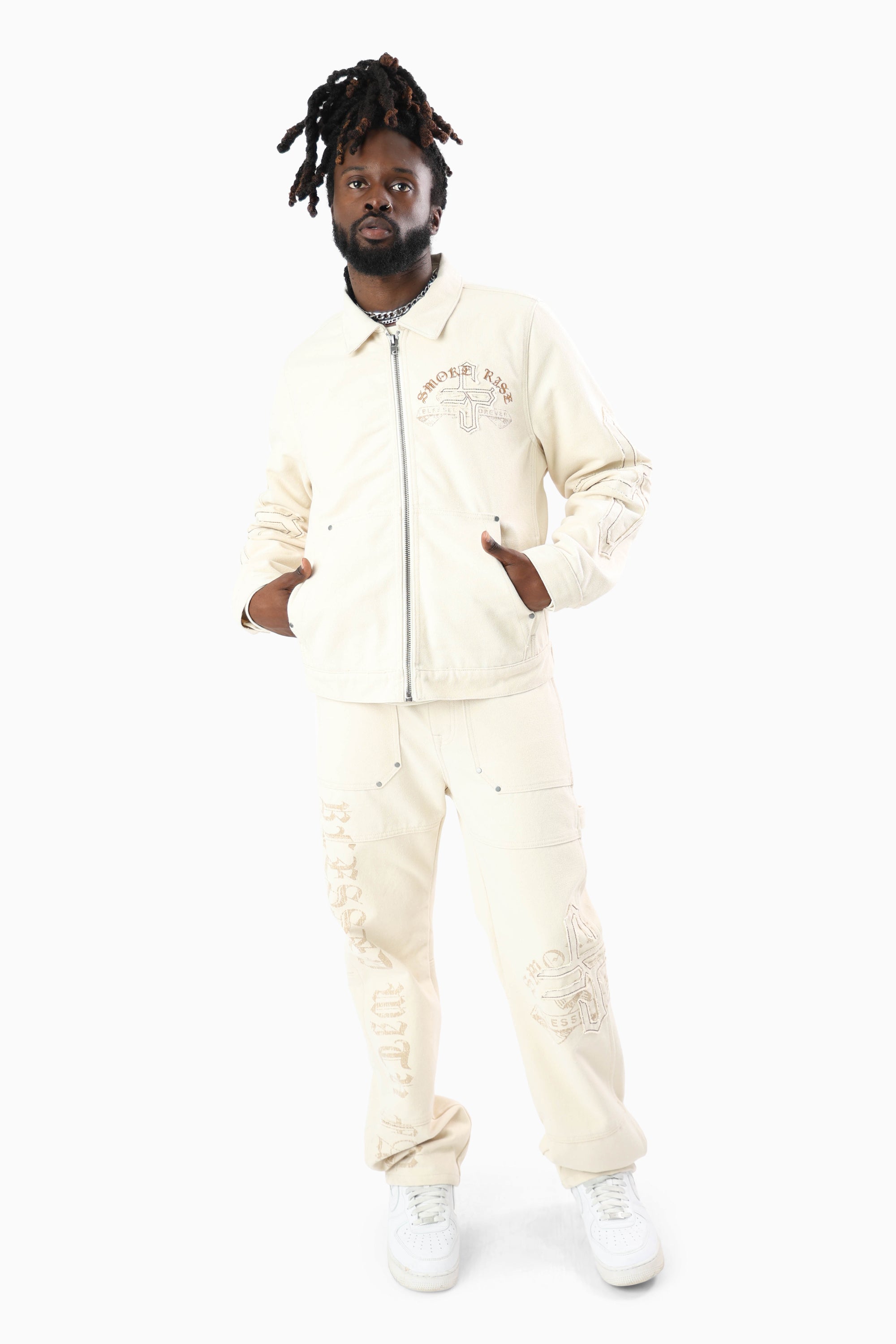 Blessed With Faith Canvas Jacket - Rainy Day