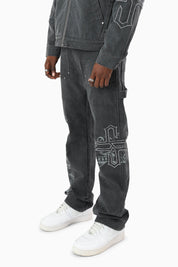 Blessed With Faith Carpenter Canvas Pants - Asphalt
