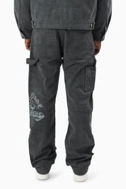 Blessed With Faith Carpenter Canvas Pants - Asphalt