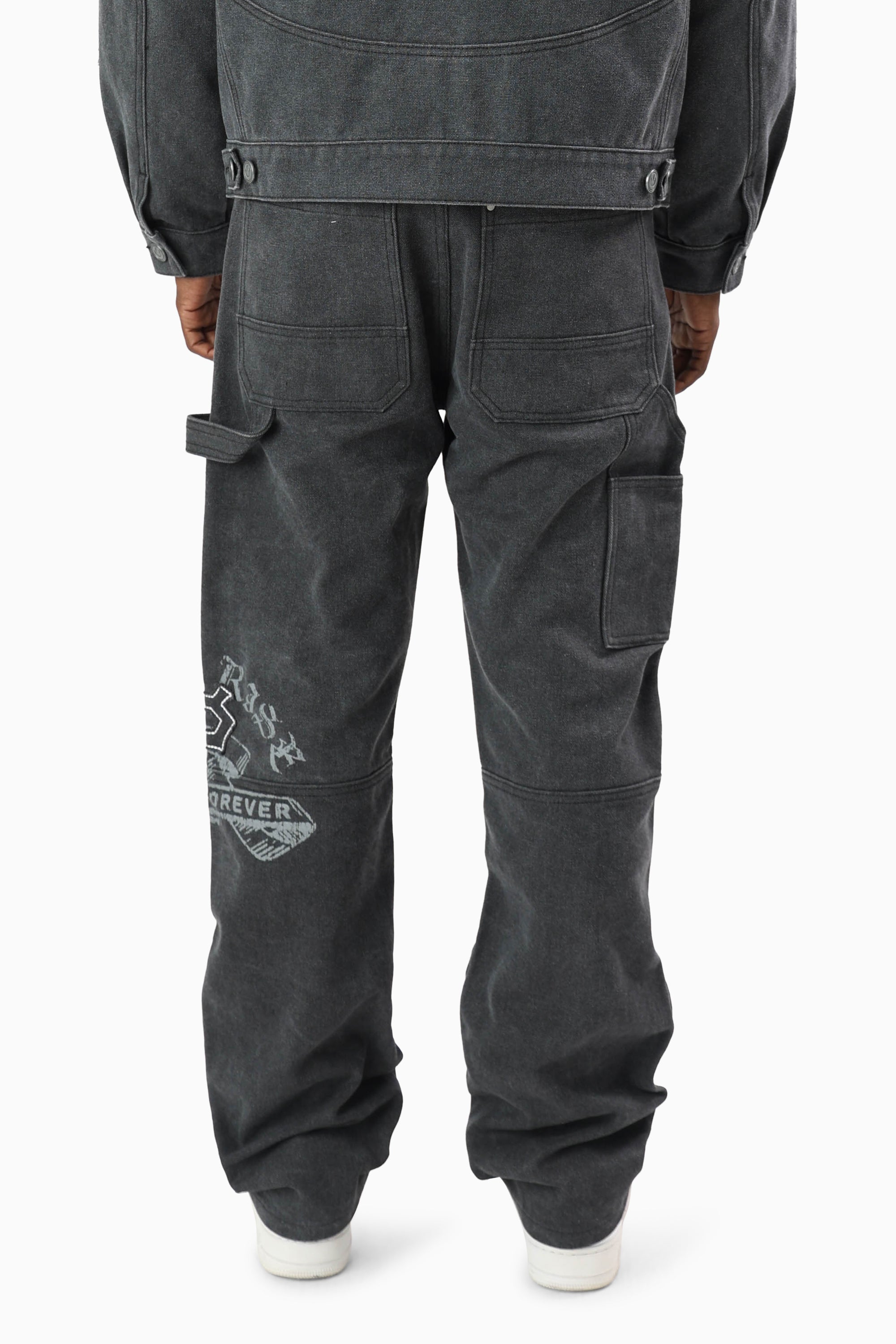 Blessed With Faith Carpenter Canvas Pants - Asphalt