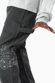 Blessed With Faith Carpenter Canvas Pants - Asphalt