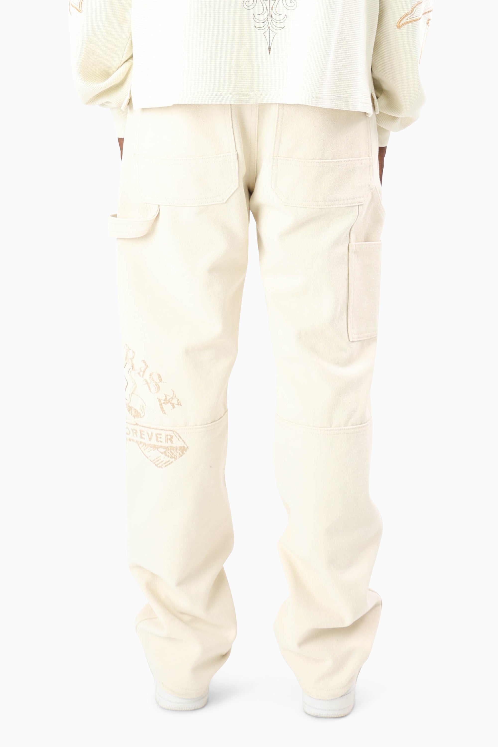 Blessed With Faith Carpenter Canvas Pants - Rainy Day