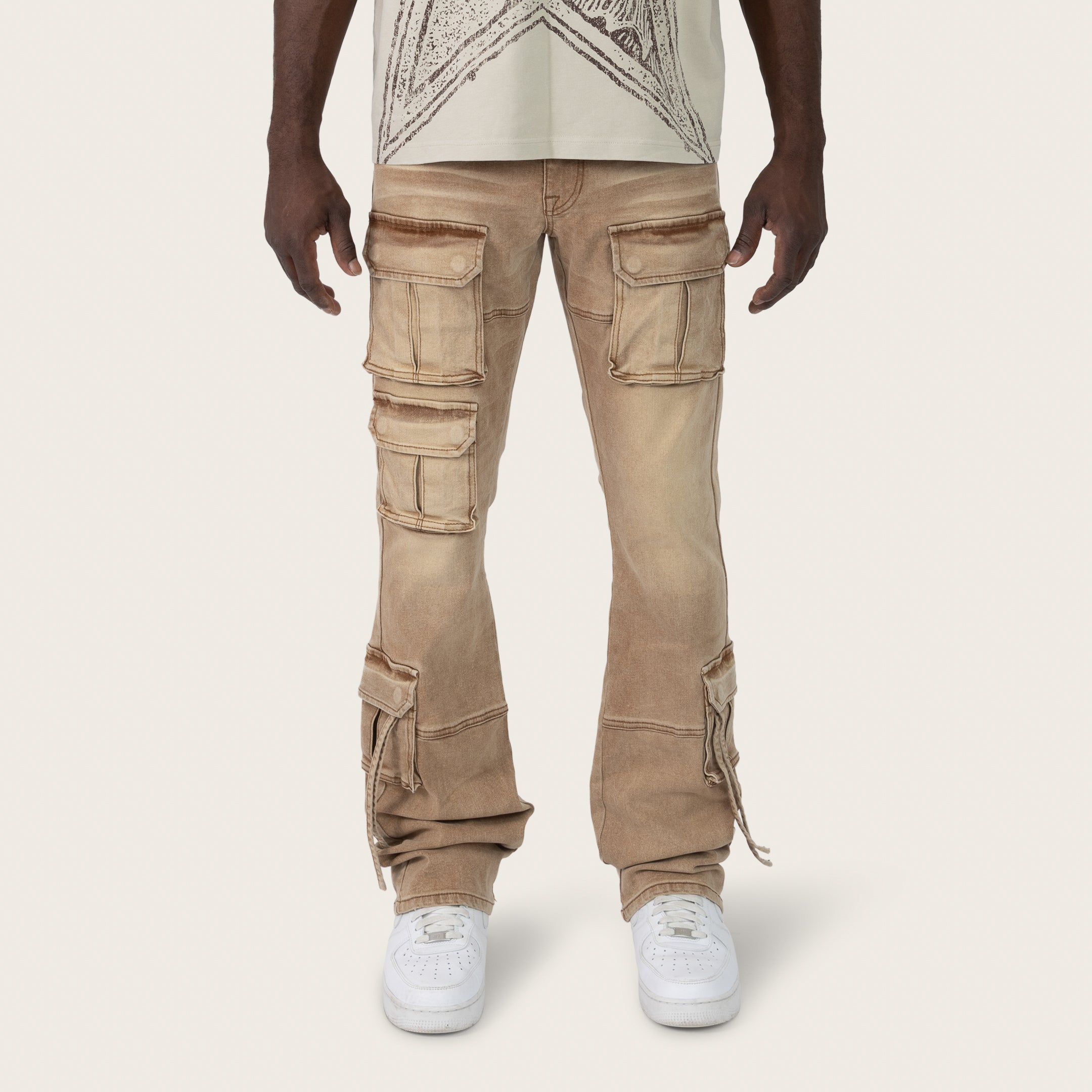 Lazy Stacked Utility Pants - Cavern