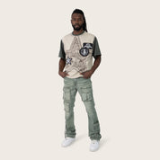 Lazy Stacked Utility Pants - Sea Grass