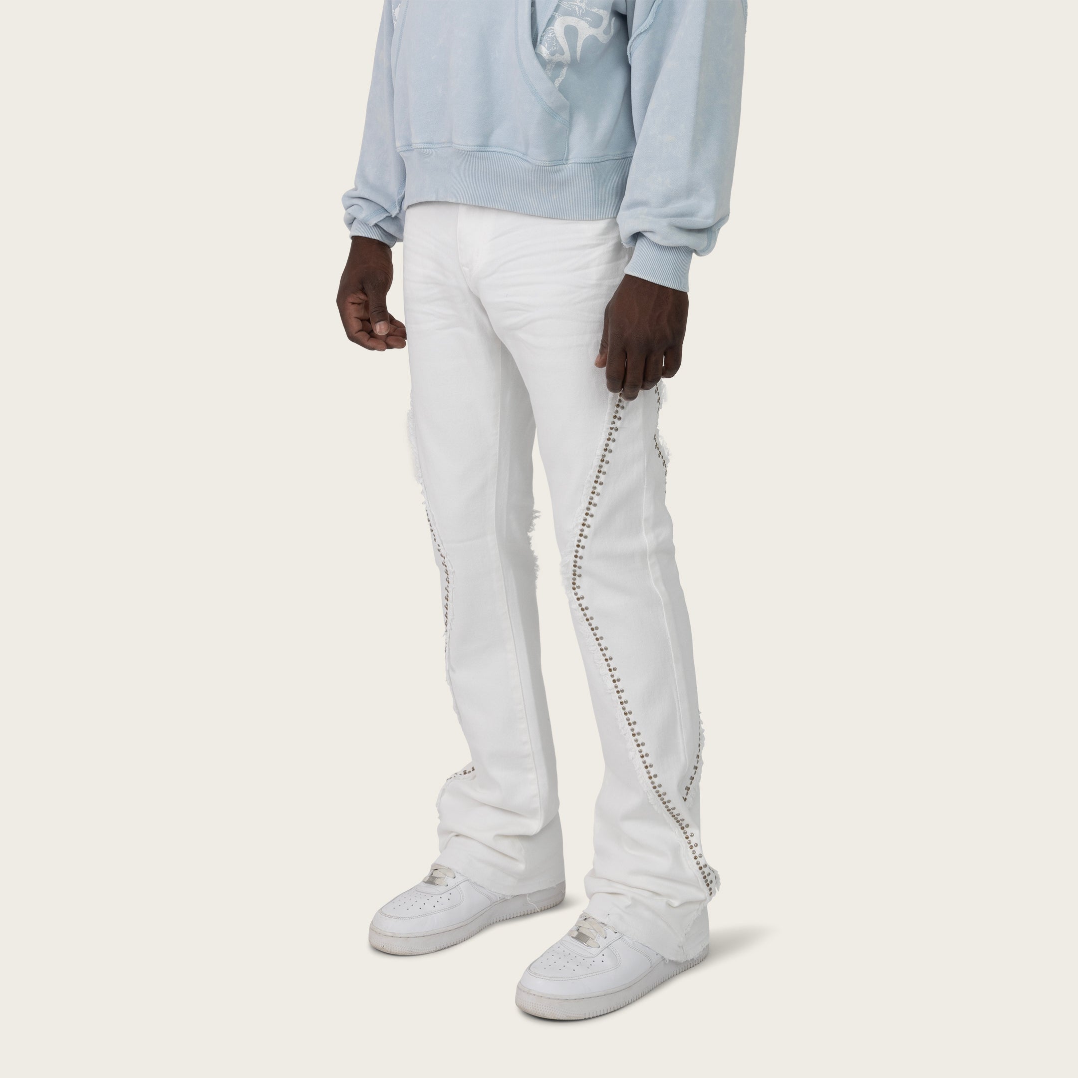 Lazy Stacked World Legacy Pants - White