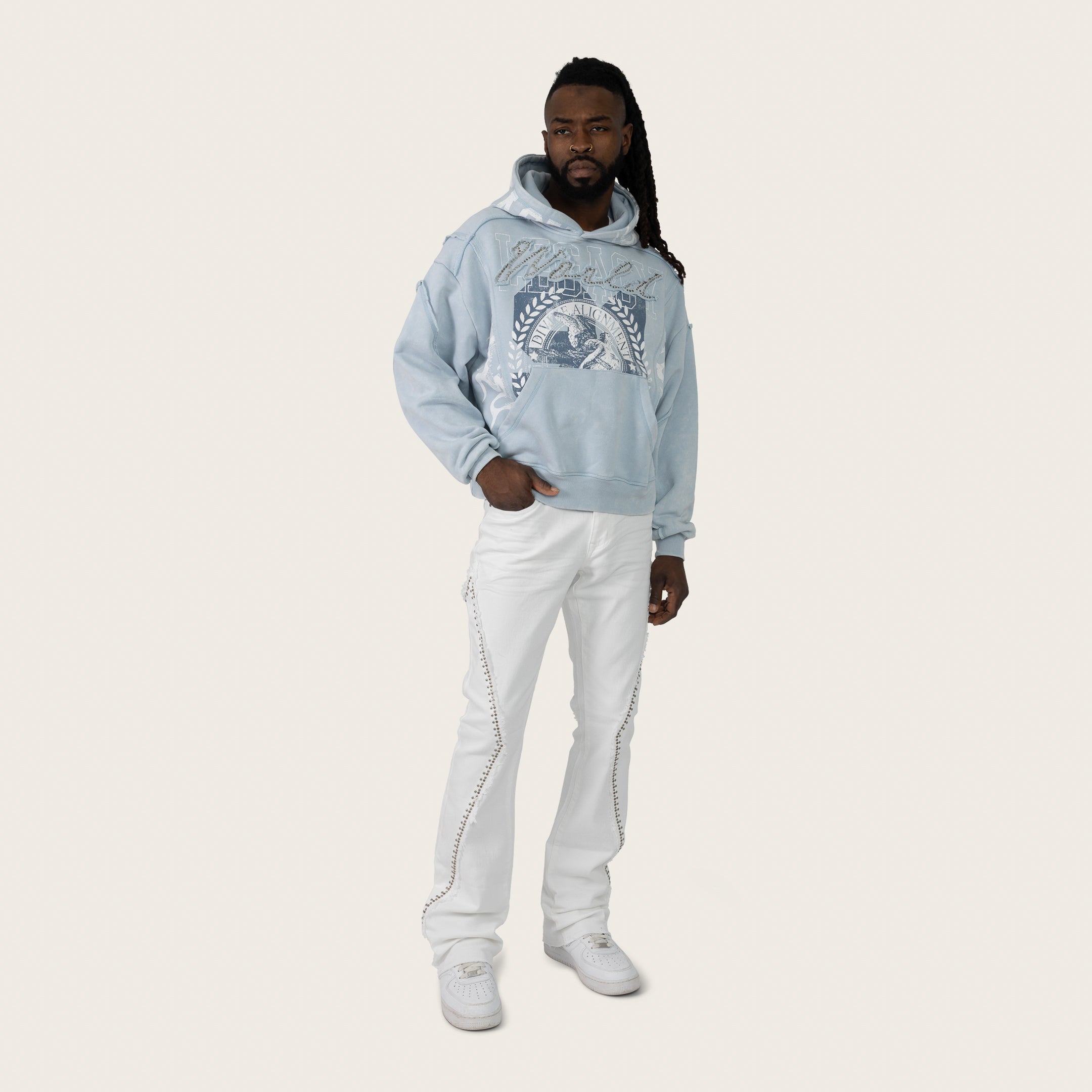 Lazy Stacked World Legacy Pants - White