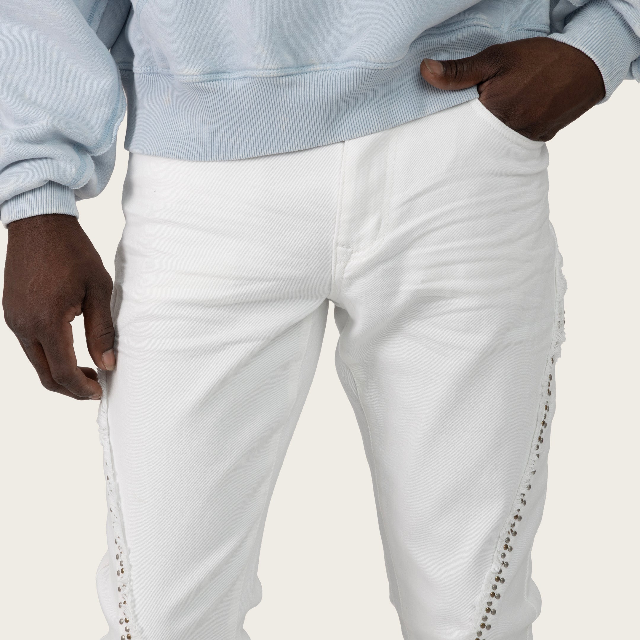 Lazy Stacked World Legacy Pants - White
