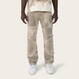 Straight 34 Doodle Zig Zag Stitch Pants - Sand