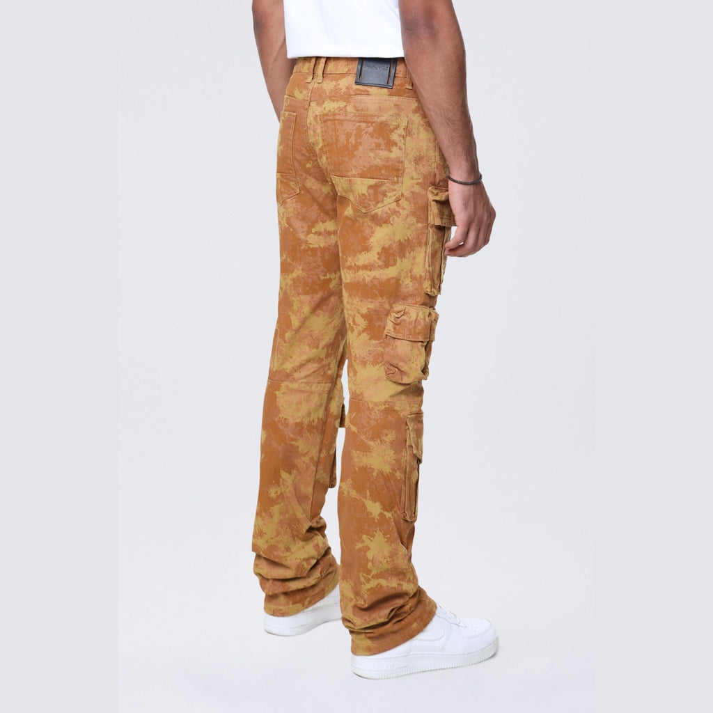 Smoke Rise Slim Utility Metallic Print Twill Pants - Mahogany