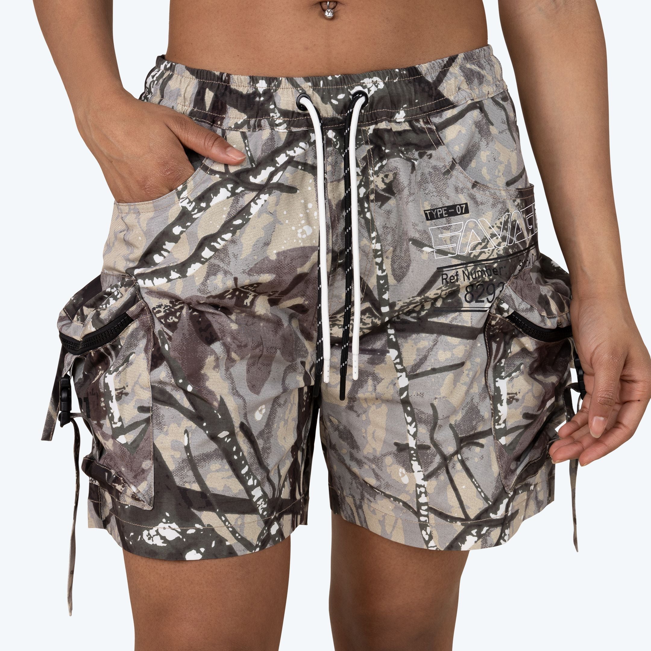 Slouched Utility Windbreaker Shorts