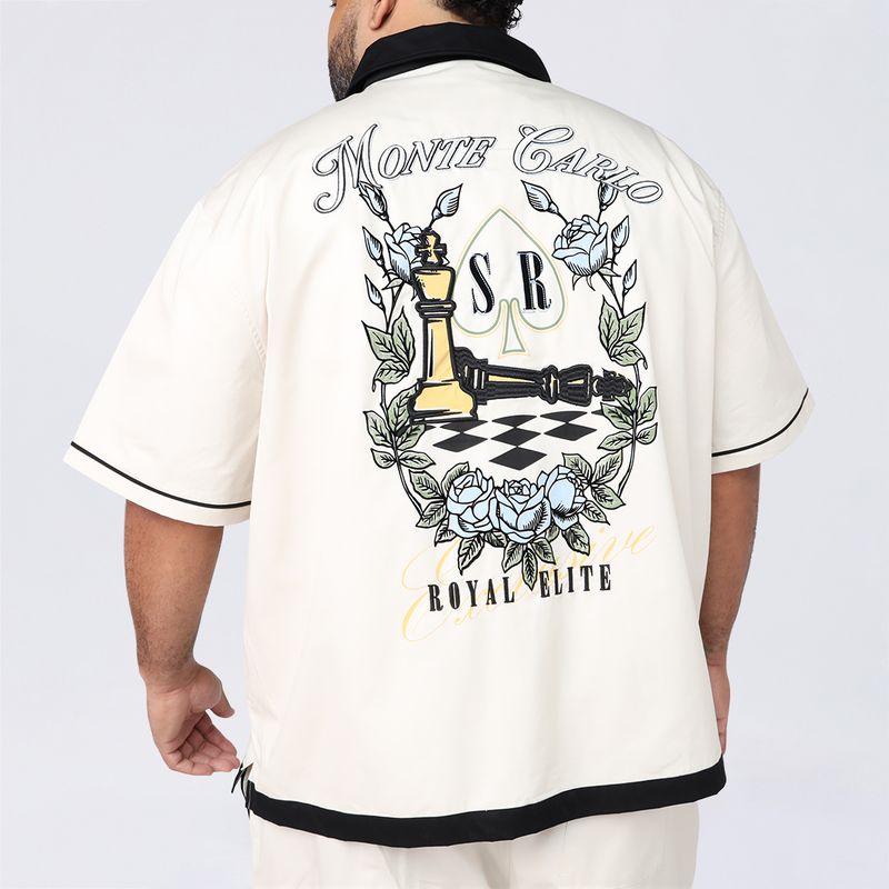 Smoke Rise Big and Tall - Country Club SS Buttoned Down Shirt - Black